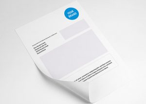 Print-on-Demand Branding-Beispiele: Lieferschein mit Logo-Aufschrift "Your Brand"